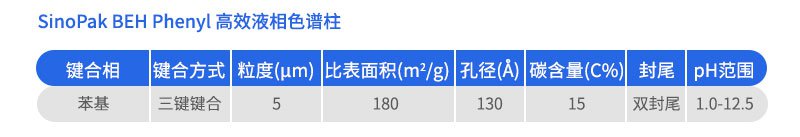 SinoPak BEH Phenyl 高效液相色譜柱